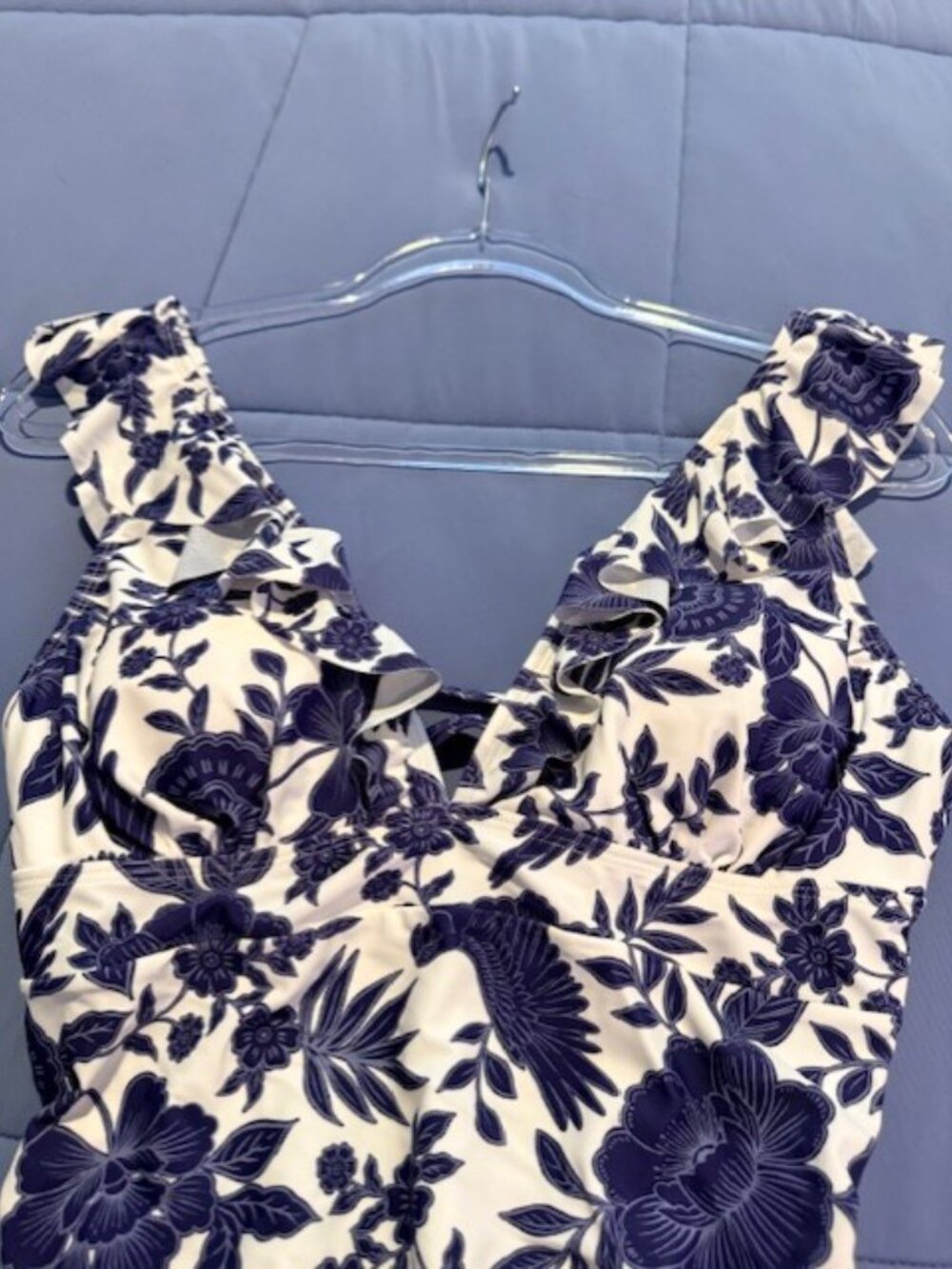 Cupshe Sweet Florals Ruffled Lace-Up Tummy Control, Size L, NWT - Picture 7 of 11